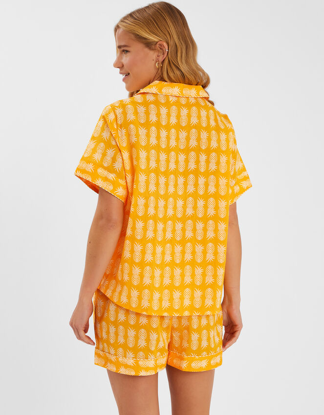 Pineapple Print Short Pyjamas Set, Yellow (YELLOW), large