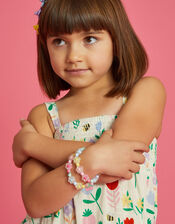 2-Pack Girls Beaded Flower Bracelets, , large