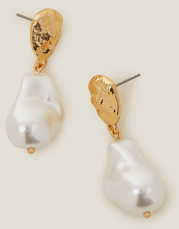 Molten Pearl Drop Earrings , , large