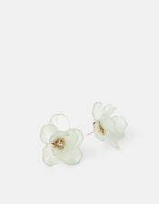 Frosted Flower Stud Earrings, , large