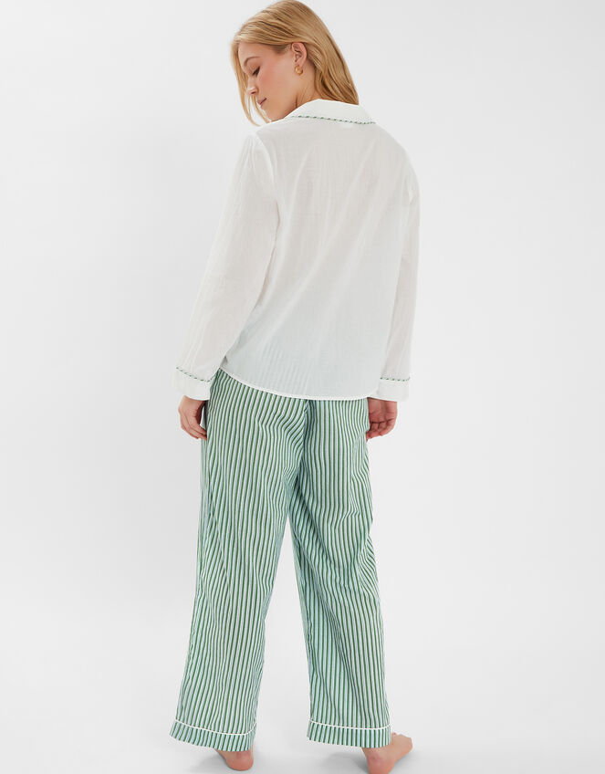 Dandelion Stripe Print Pyjama Set, Green (GREEN), large