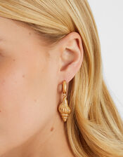 Seashell Huggie Hoop Earrings, , large