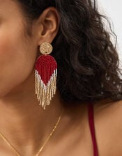 Beaded Chevron Drop Earrings, , large