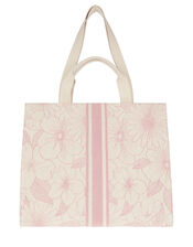 Hailey Pattern Structured Tote Bag, Pink (PINK), large