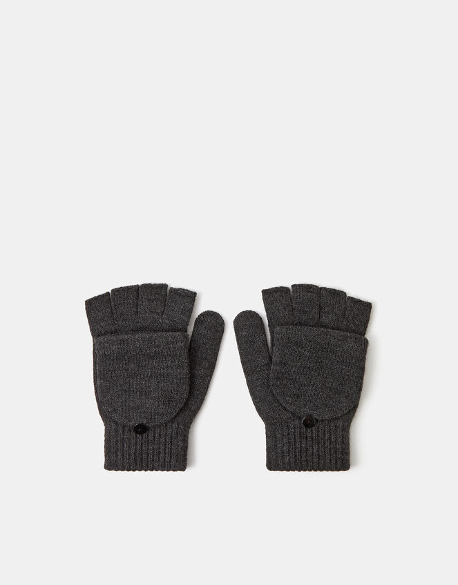 Plain Capped Gloves, Grey (GREY), large