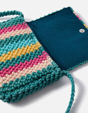 Stripe Macrame Cross-Body Bag, , large