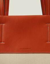 Faux Leather Canvas Tote Bag, , large