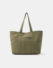 Corduroy Shopper Bag, Green (KHAKI), large