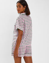 Checkerboard Short Pyjama Set, Pink (PINK), large