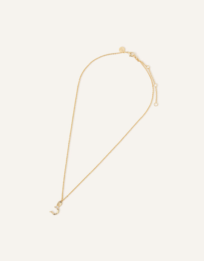 14ct Gold-Plated Arabic Initial Pendant Necklace - S (Saad), , large