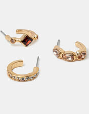 3-Pack Gem Hoop Earrings, , large