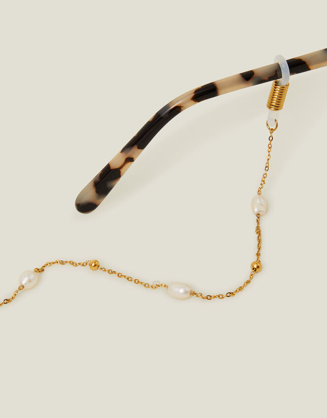 14ct Gold-Plated Stainless Steel Bead Glasses Chain, , large