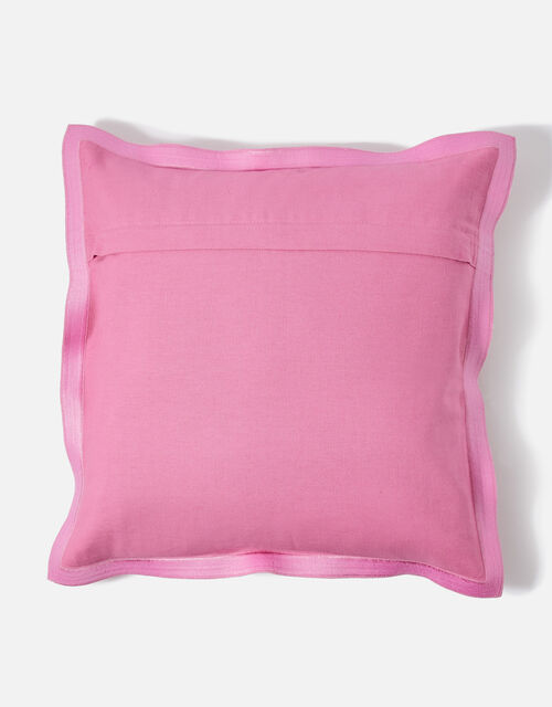 Embroidered Wide Edge Cushion Cover, Pink (PINK), large