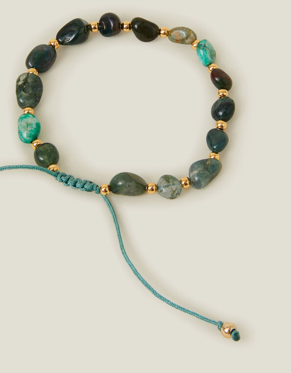 14ct Gold-Plated Stone Beaded Bracelet, , large