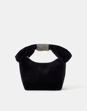 Bow Handle Velvet Bag, , large