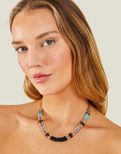 Layered Facet Bead Collar Necklace, , large
