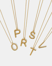 14ct Gold-Plated Twisted Initial Necklace, Gold (GOLD), large