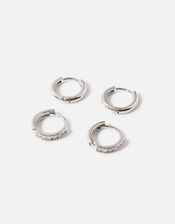 Platinum-Plated Earrings Set of Two, , large