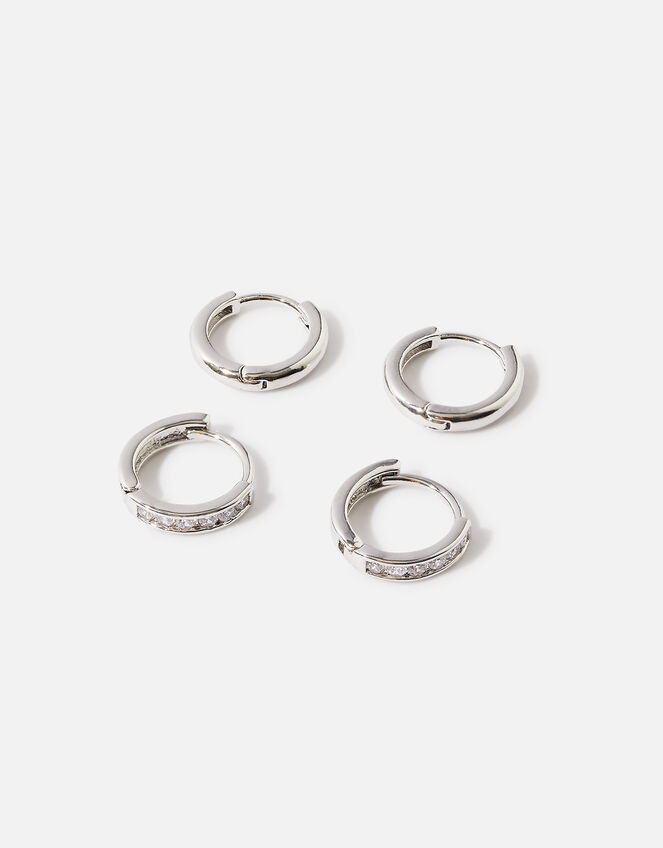 Platinum-Plated Earrings Set of Two, , large