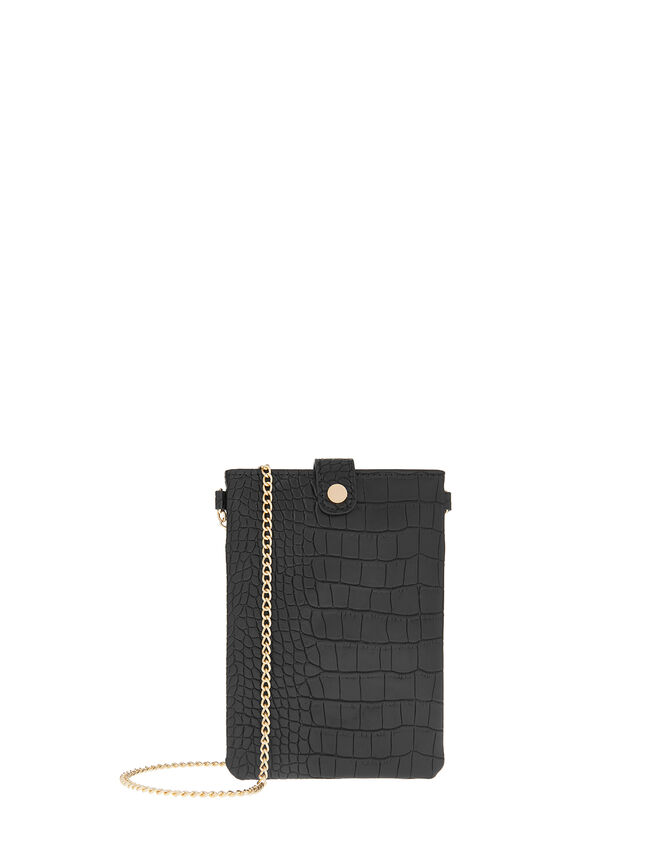 Phone Pouch with Chain, Black (BLACK), large