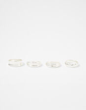 Chunky Stacking Ring Set with Recycled Metal, Silver (SILVER), large