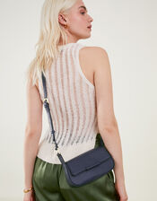 Small Saddle Cross-Body Bag, Blue (NAVY), large