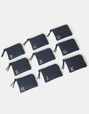 Initial Coin Purse, Blue (NAVY), large