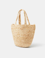 Starfish Embroidered Raffia Bag, , large
