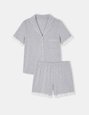 Jersey Lace Short Pyjamas Set, Grey (GREY), large