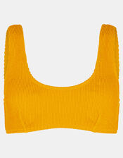 Crinkle Crop Bikini Top, Yellow (YELLOW), large