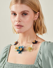 Resin Flower Statement Necklace, , large