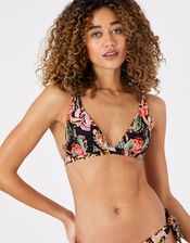 Oriental Print High Apex Bikini Top, Multi (DARKS-MULTI), large