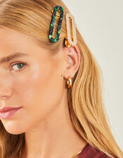 2-Pack Round Resin Hair Clips, , large