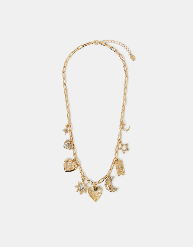 Celestial Charm Necklace Gold, , large