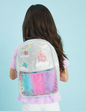 Girls Rainbow Butterfly Glitter Backpack, , large