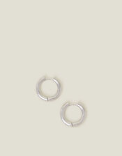 Platinum-Plated Stainless Steel Chunky Hoop Earrings, , large