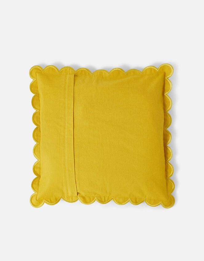 Scallop Edge Cushion Cover, Yellow (YELLOW), large