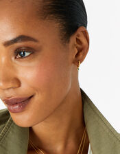 Gold Vermeil Aventurine Hoops, , large