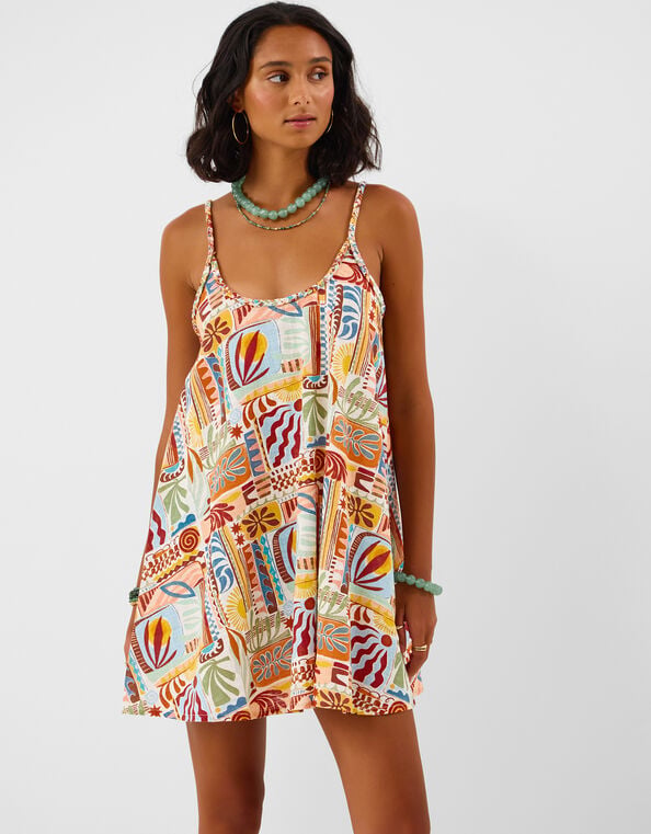 Abstract Print Mini Dress, Multi (BRIGHTS MULTI), large