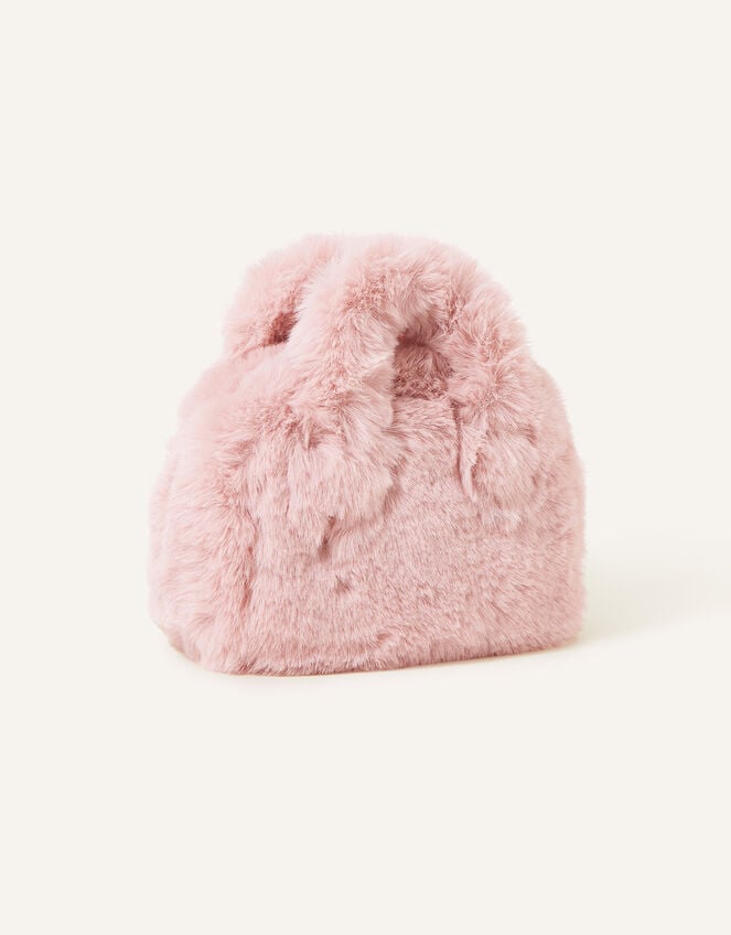 Faux Fur Handheld Cross-Body Bag, Pink (PALE PINK), large