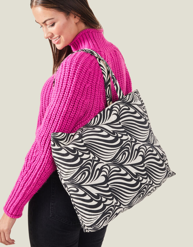 Printed Swirl Shopper Bag, , large