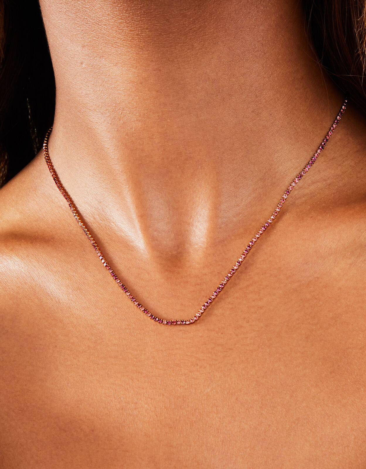 Gold plated tennis necklace online
