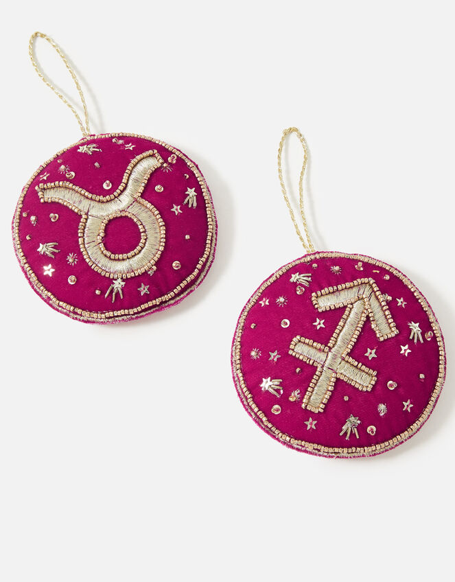 Embellished Star Sign Hanging Decoration, Pink (FUCHSIA), large