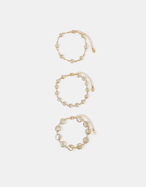 3-Pack Beaded Chain Bracelets, , large