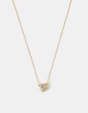 Solitaire Pendant Necklace, Gold (GOLD), large