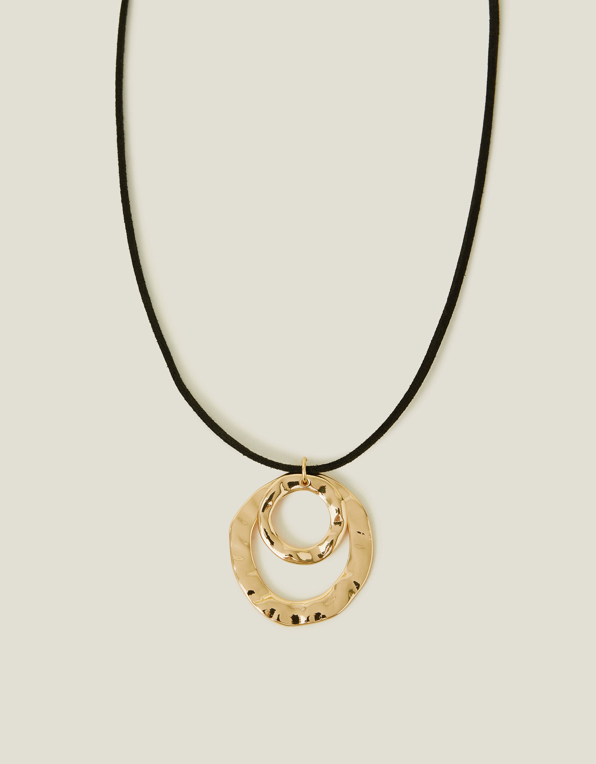 accessorize Circle Pendant Cord Necklace