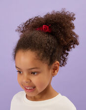 Girls Velvet Bow Hair Scrunchie, , large