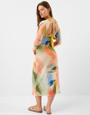 Watercolour Mesh Maxi Dress, Multi (BRIGHTS MULTI), large