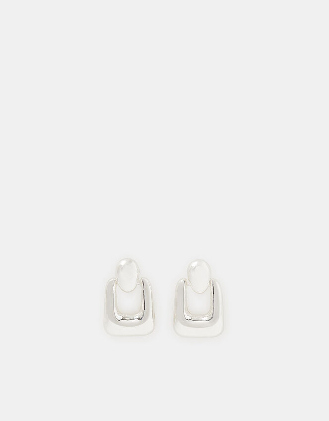 Mini Square Doorknocker Earrings, , large
