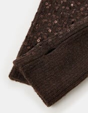 Sequin Knitted Wrist Warmers, , large